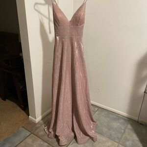 White by Soieblu light, pink glittery dress size large in women’s.